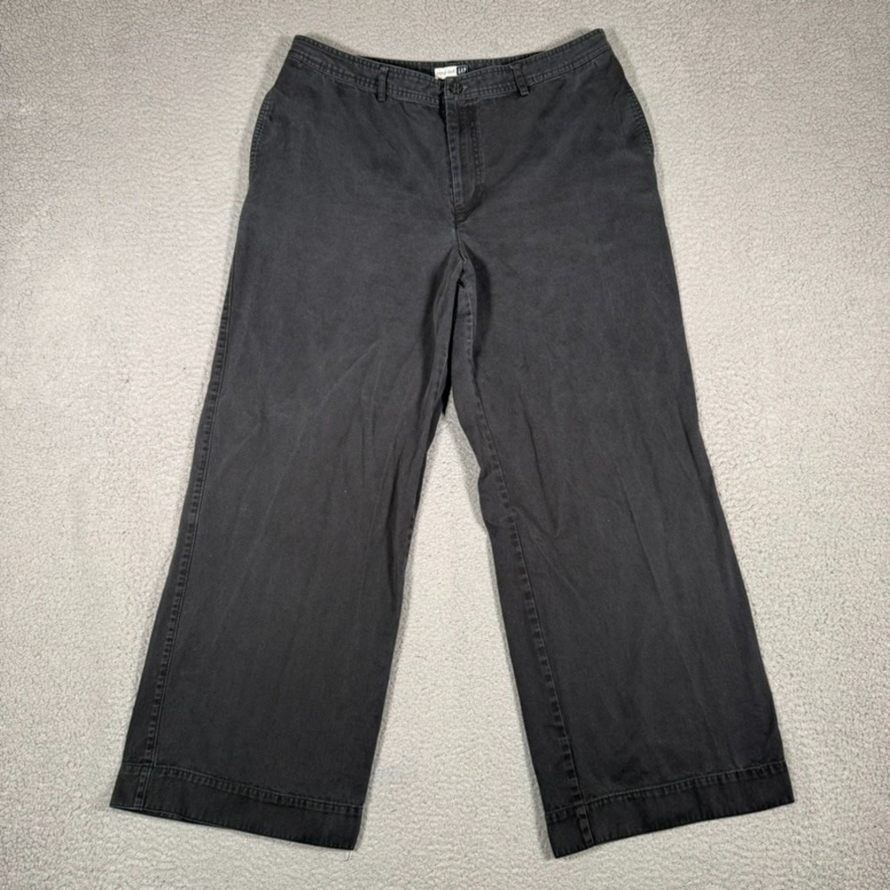 GAP Pants Womens 18R 35x29 Black Retro Fit Vintage Wide Leg Chino Casual Preppy
